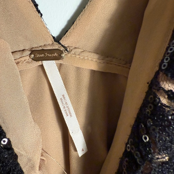 Free People Black Sequin and Tan Dress - Picture 4 of 5
